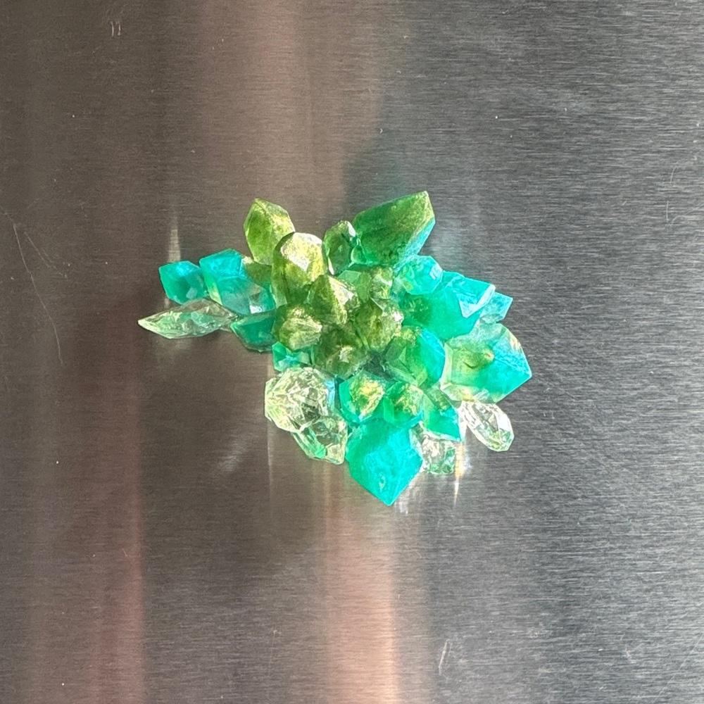 Green & Blue faux crystal cluster magnet
